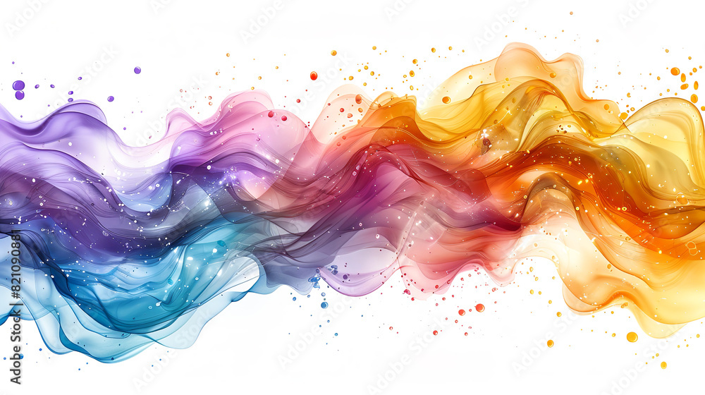 A colorful, flowing stream of fabric with a rainbow of colors. Concept of movement and energy, as if the fabric is dancing in the air. The vibrant colors and flowing lines create a dynamic A colorful, flowing stream of fabric with a rainbow of colors. Concept of movement and energy, as if the fabric is dancing in the air. The vibrant colors and flowing lines create a dynamic