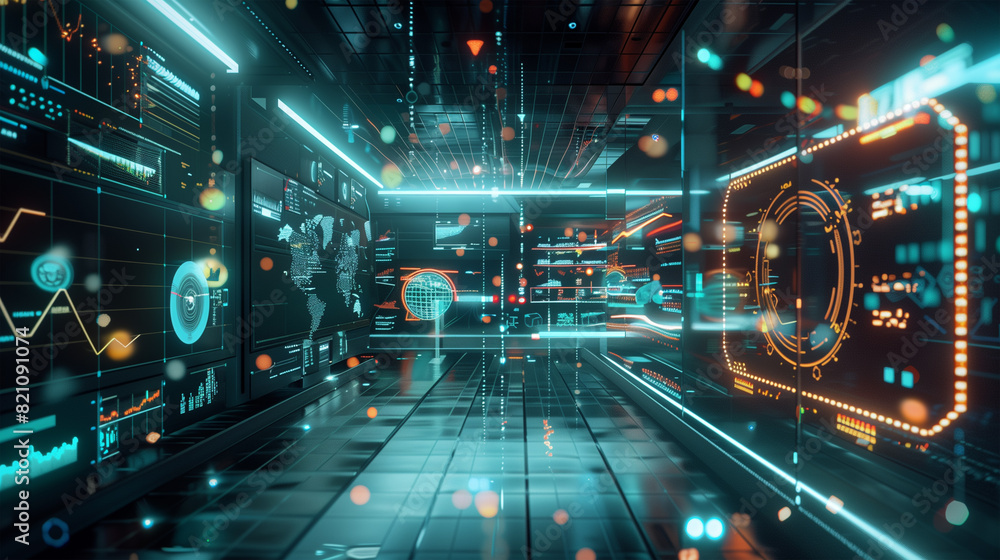 Virtual reality environment representing a complex scientific data ...