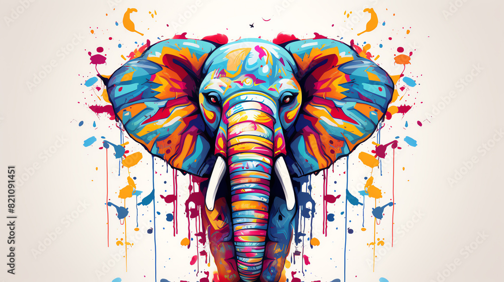 Colorful elephant. Colorful elephant.