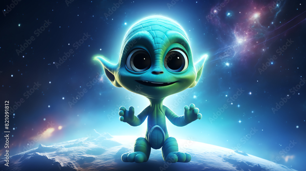Create a cute alien character Create a cute alien character