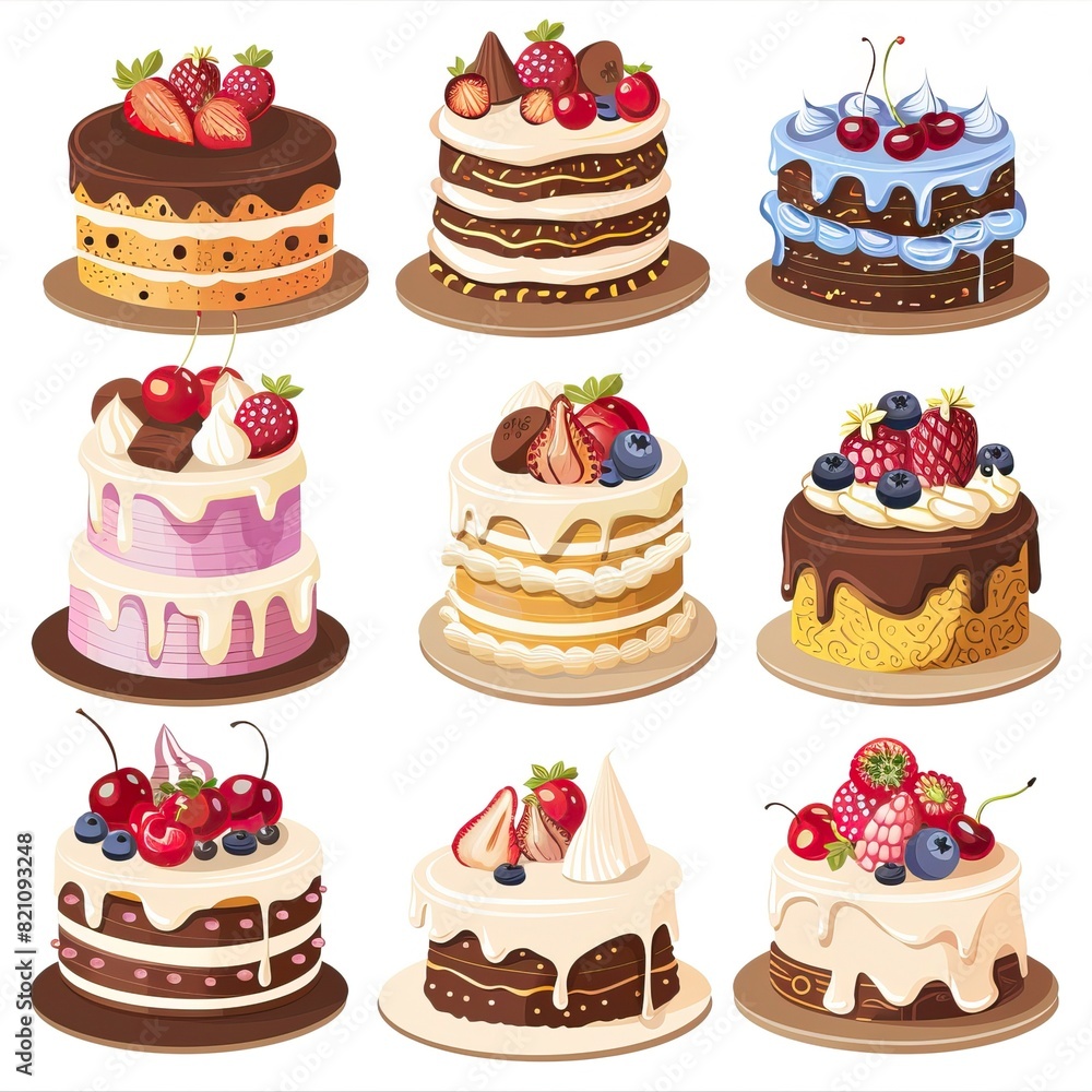 Cake clipart collection, vector, icons isolated on transparent background Cake clipart collection, vector, icons isolated on transparent background