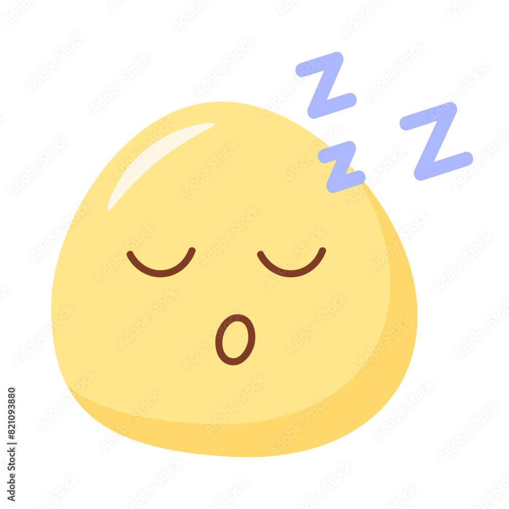 Fototapeta premium Sleeping face emoji icon in flat style