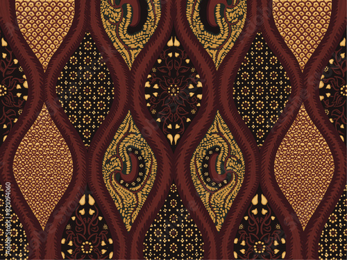 Batik vector patterns from Indonesia are usually used for backgrounds and textures