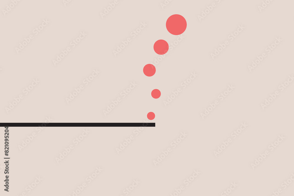 Red ball falling from the sky. Minimal style Red ball falling from the sky. Minimal style