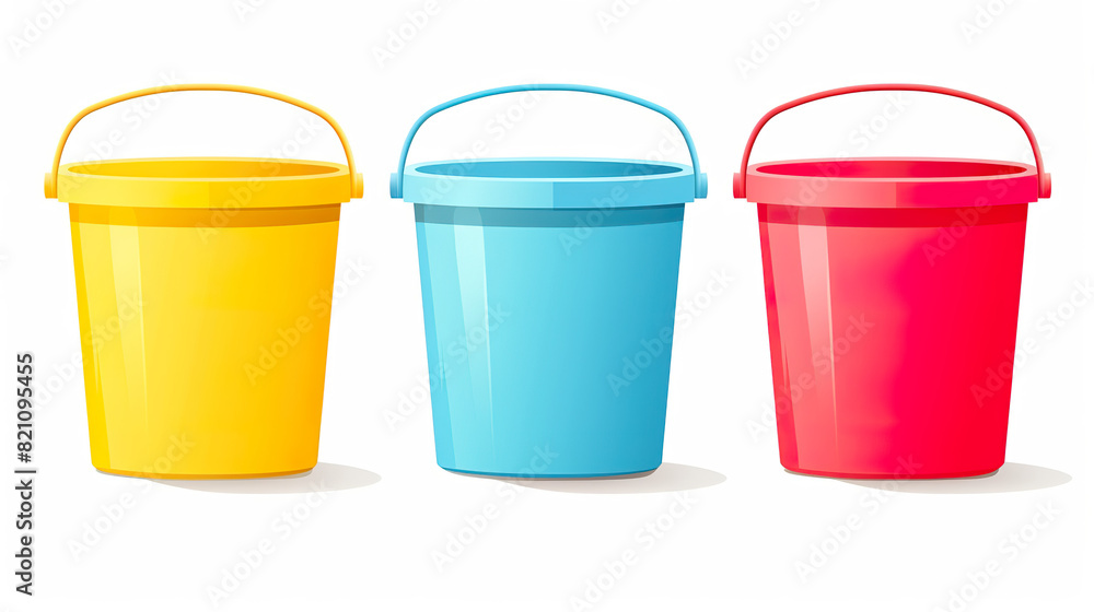 Isolated colorfu bucket on a background of pure white Isolated colorfu bucket on a background of pure white