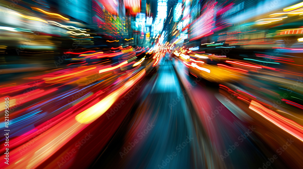 Capturing the Bustling Evening Rush, Motion Blur Lights in Urban Traffic Capturing the Bustling Evening Rush, Motion Blur Lights in Urban Traffic