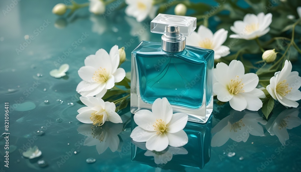 Abstract 3D Flowers with Perfume Bottle: Photorealistic Rendering of Pink and White Peonies and Cherry Blossoms, High Detail, Soft Colors, and Fragmented Advertising Style Abstract 3D Flowers with Perfume Bottle: Photorealistic Rendering of Pink and White Peonies and Cherry Blossoms, High Detail, Soft Colors, and Fragmented Advertising Style