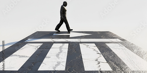 Crossing Safely White Crosswalk on Asphalt , Zebra crossing painted on the asphalt, detail of a signal circulation, traffic information for pedestrians and drivers, security photo