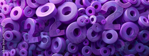 Purple abstract background created by numbers or letters. photo