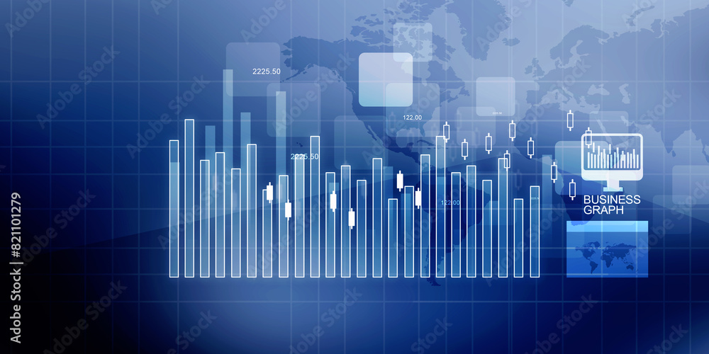 2d illustration Stock market online business concept. business Graph
2d illustration Stock market online business concept. business Graph