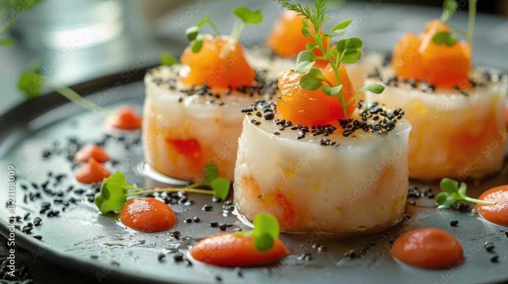 Create a highly realistic, high-quality image of Sorvete de coco com morango, a culinary dish. The image should showcase the finished dish in a professional setting, emphasizing the vibrant colors and Create a highly realistic, high-quality image of Sorvete de coco com morango, a culinary dish. The image should showcase the finished dish in a professional setting, emphasizing the vibrant colors and