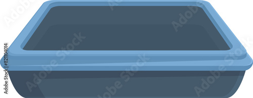 Detailed illustration of an empty blue plastic storage container on a white background