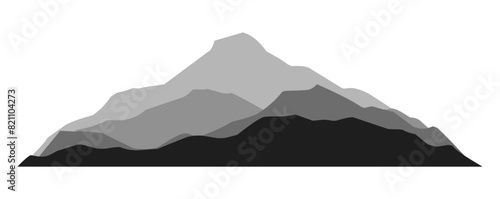 Gradient mountain landscape silhouette travel hill hiking Illustration vector