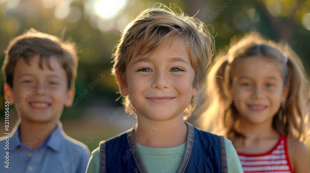 Three Joyful Children Smiling Three Joyful Children Smiling