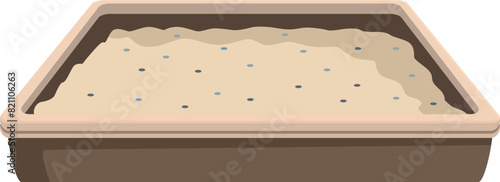 Vector graphics of a simple sandbox filled with sand, isolated on a white background
