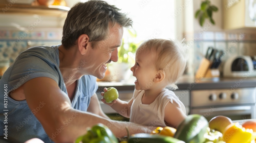 Obraz premium Father Sharing a Moment with Toddler