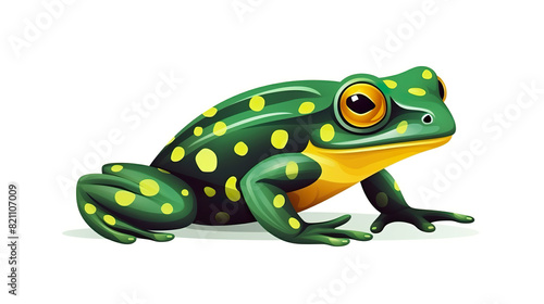 Frog solitary against a stark white background