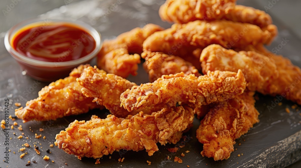 Breaded chicken strips. Chicken fingers Breaded chicken strips. Chicken fingers