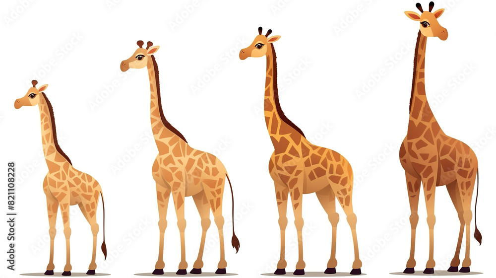 Naklejka premium giraffe isolated on pure white background