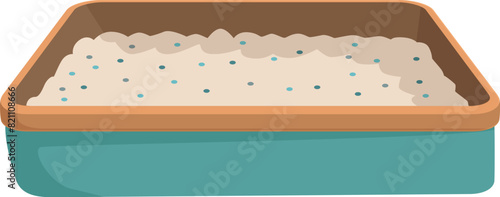 Graphic illustration of a baking dish with dough ready for the oven