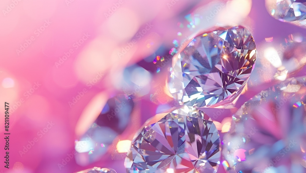 Sparkling Diamonds on a Pink Background Sparkling Diamonds on a Pink Background