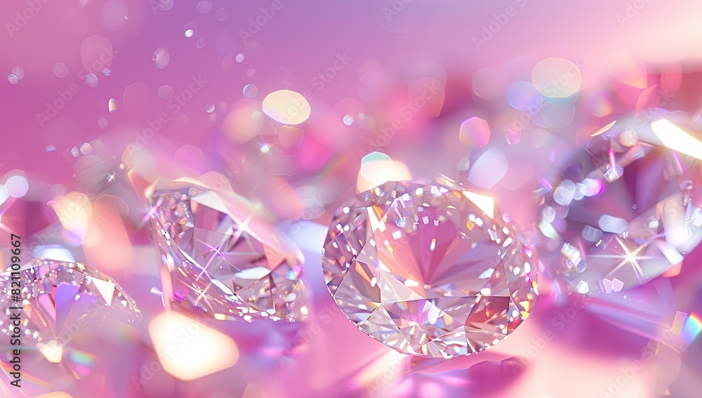 Sparkling Diamonds on a Pink Background Sparkling Diamonds on a Pink Background