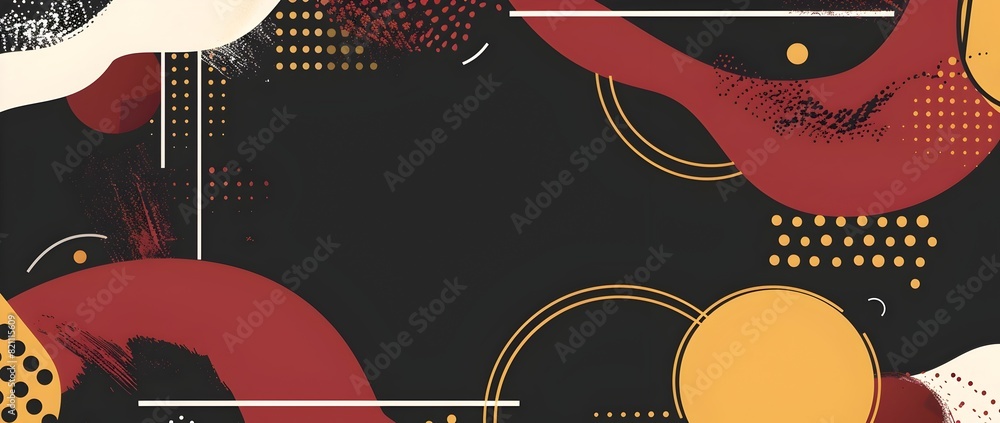 Obraz premium Bold and Geometric Black Friday Doodle Print Border Design with Blank Center for Message Overlay