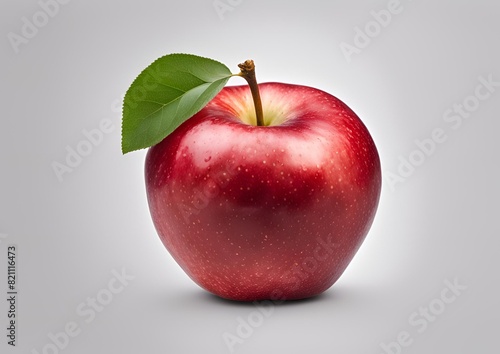 Red apple isolated on white light background, clipping path, full depth of field