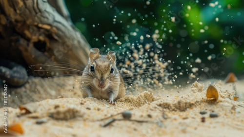 Serene Scurry of a Tiny Rodent Dancing Through the Sand