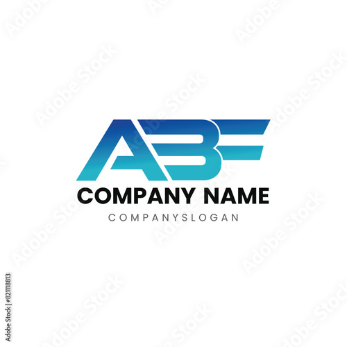 Letter ABF logo design 