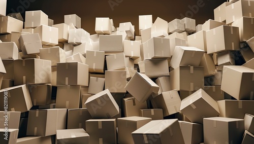 Stacks of Cardboard Boxes in Warehouse