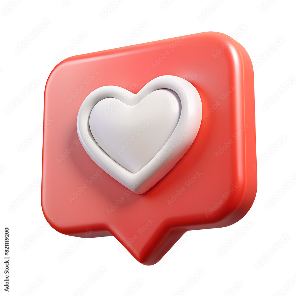 3D social media online platform concept, online social communication on applications, Photo frame with heart and love emoji icon 3D social media online platform concept, online social communication on applications, Photo frame with heart and love emoji icon