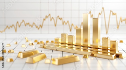 Golden Fluctuations: Detailed Bar Chart of Daily Gold Price Changes with Realistic Bars and Clean Design