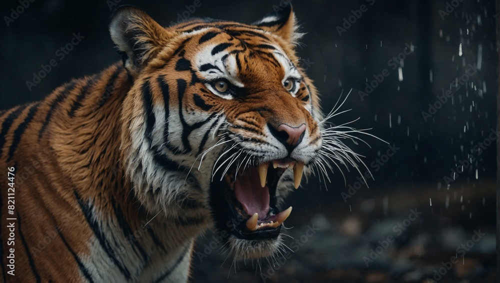 Naklejka premium Bad tiger aggressive