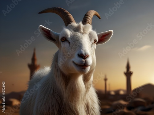 dumbass in Arabian, goat on desert, dumba on desert, Eid Ul Adha, AI-generated Image, JPEG