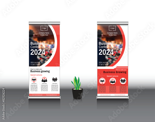 Roll Up banner template vector illustration, Designed for style applied to the Publicity banners, business model vertical