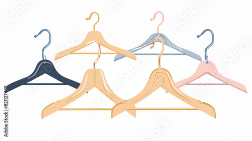 Clothes hangers Four . Empty accessories with hooks 