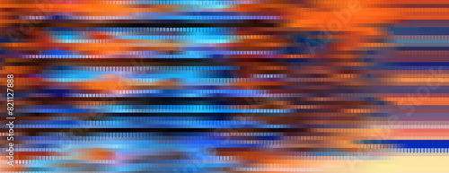Trendy glitch pattern on dark background. Modern style vector. Abstract geometric elements