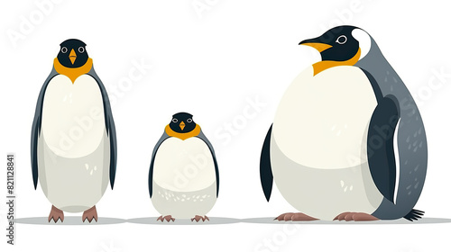 Isolated king penguin on a background of pure white photo