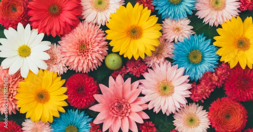 A bouquet of flowers with a variety of colors including pink, yellow, and white. The flowers are arranged in a way that creates a sense of harmony and balance. Scene is cheerful and uplifting