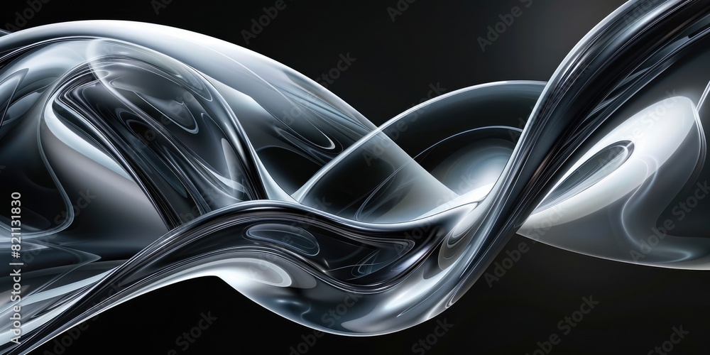 Obraz premium Abstract holographic metallic background, retro synthwave futurism style, Iridescent banner 