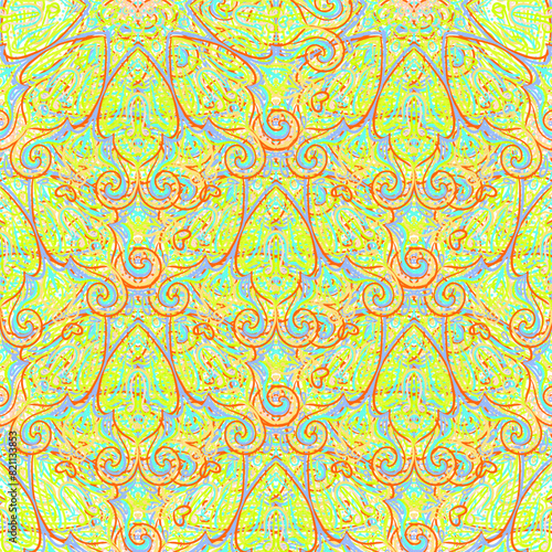 Mandala seamless pattern. Vintage decorative elements. Hand drawn background....