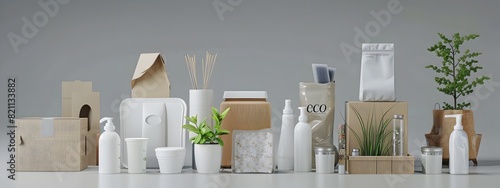 Eco-Friendly Packaging: Innovative 3D Rendered Designs Utilizing Biodegradable Materials photo