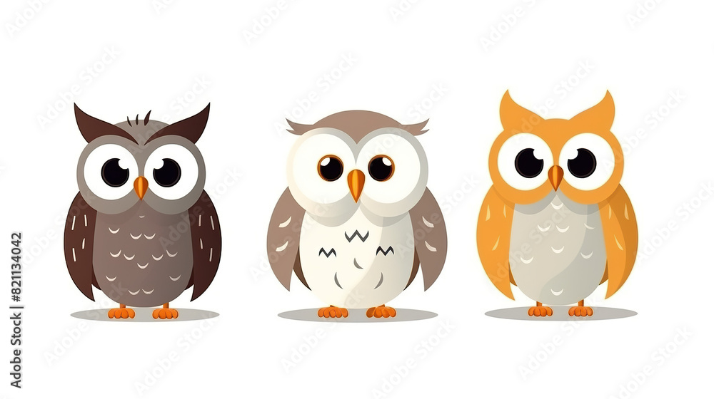 Fototapeta premium owl bird isolated on pure white background
