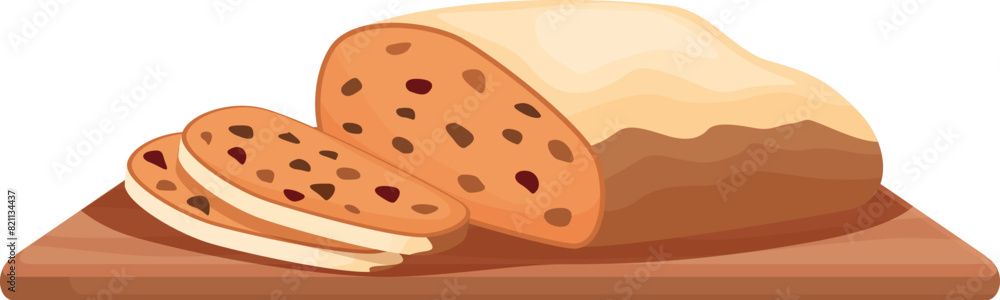 Fototapeta premium Illustration of sliced bread on a board, perfect for bakery themes