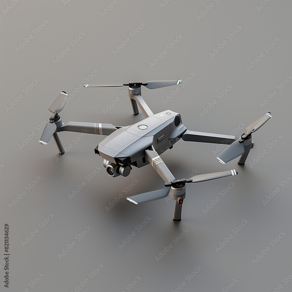 A 3d model flying drones in a gray background. A 3d model flying drones in a gray background.