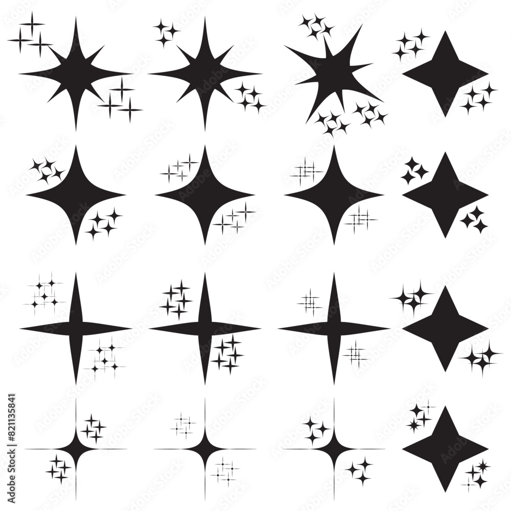 Star vector icon set. Star sparkle symbols. Stars collection. Sparkle vector icons. Vector. EPS 10. Star vector icon set. Star sparkle symbols. Stars collection. Sparkle vector icons. Vector. EPS 10.