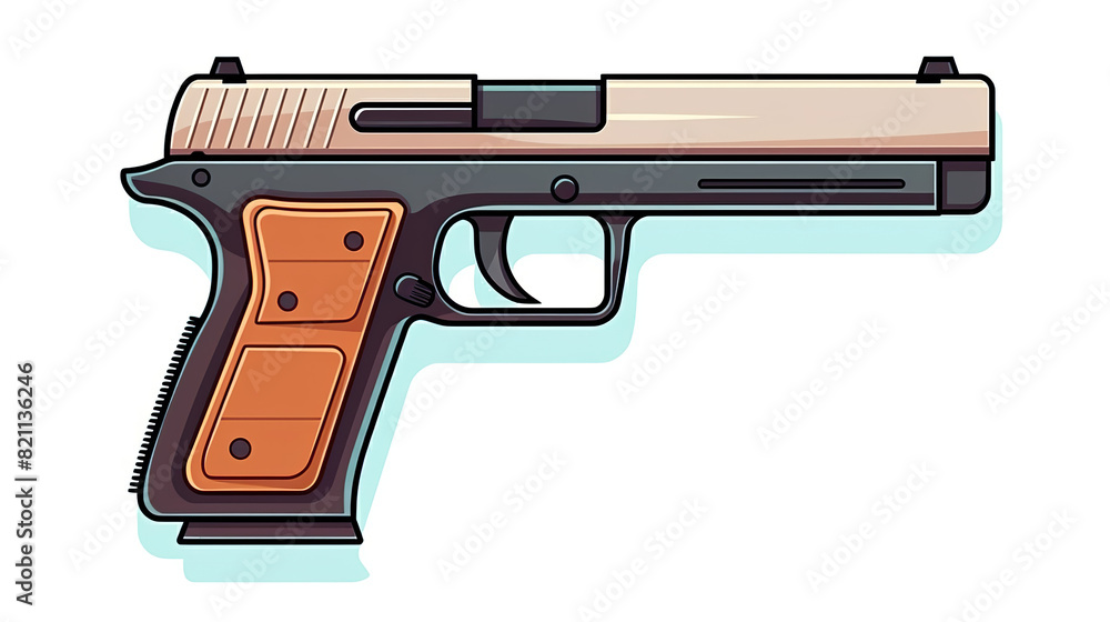 Illustration of a pistol gun isolated on a white background Illustration of a pistol gun isolated on a white background