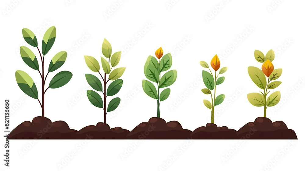 Fototapeta premium solitary plant growth on a background of pure white