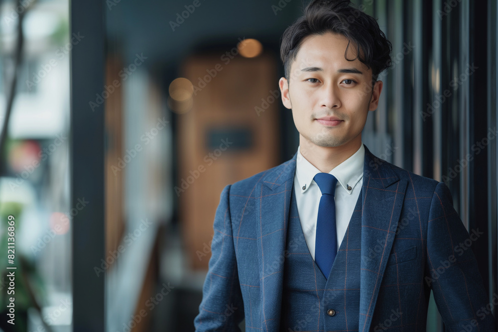 Young handsome Japanese man in a business suit Young handsome Japanese man in a business suit